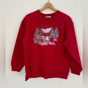Vintage Northern Reflections Red Cabin Sweatshirt Made in Canada
